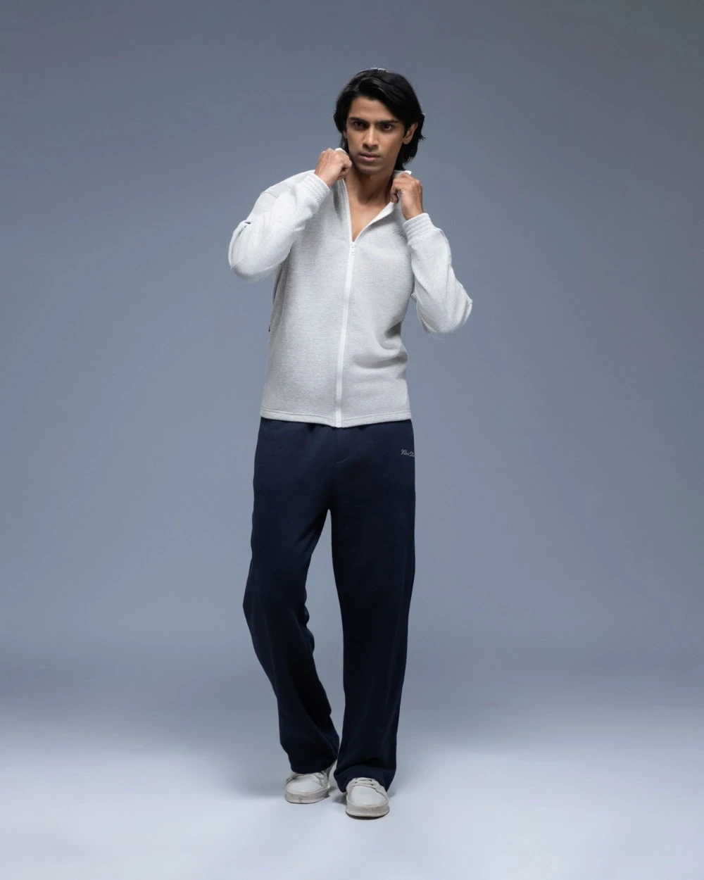 Grey Funnel Neck Jacket